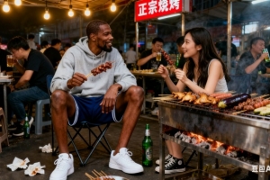 KD邀請女主持人看比賽：來德州我請你吃燒烤 德州人就是熱情好客