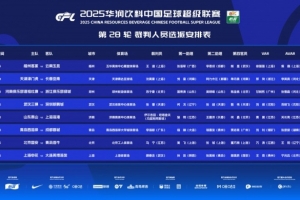 中超第28輪裁判：坦格舍夫執(zhí)法泰山vs海港，馬寧執(zhí)法國(guó)安vs海牛