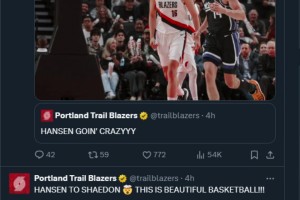 中國(guó)力量！開拓者官方連續(xù)發(fā)布8條推特，盛贊楊瀚森精彩表現(xiàn)